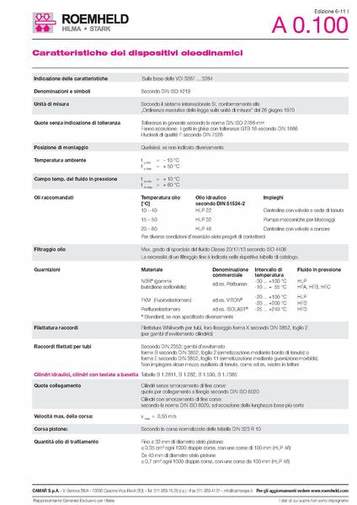 Gruppo A 0.100 - Caratteristiche dei dispositivi oleodinamici - Camar S.p.A.