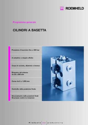 Gruppo  - Tabella comparativa dei cilindri a basetta  ROEMHELD – Camar S.p.A