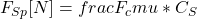 F_{Sp} [N] = frac{F_c}{mu}*C_{S}