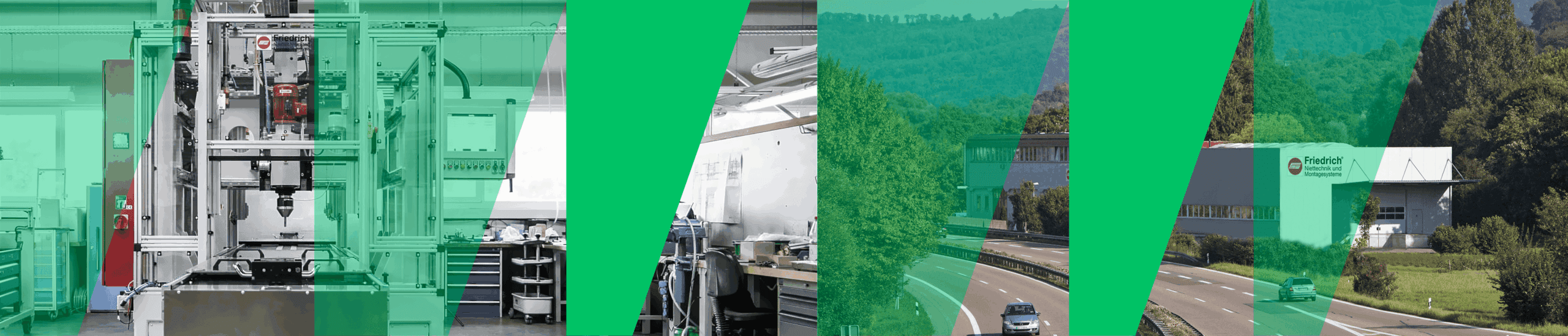 Header marchio FMW Friedrich, brand leader nel mondo delle ribaditrici radiali