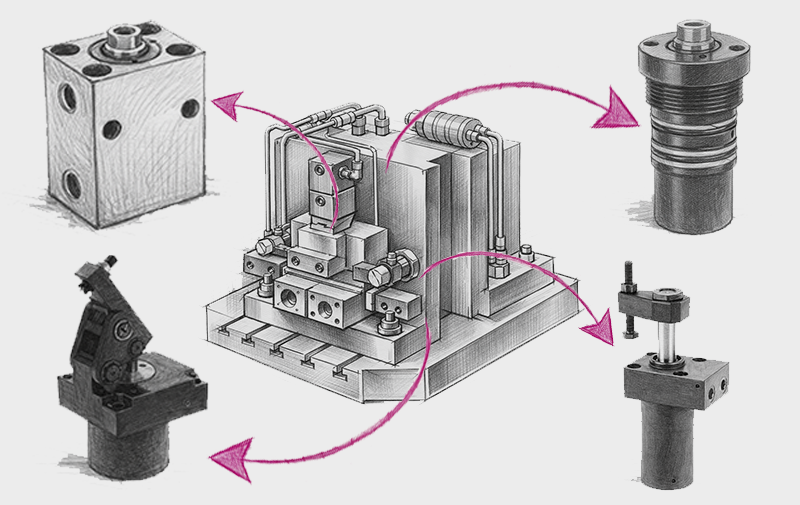 Cilindri idraulici per il bloccaggio su attrezzature