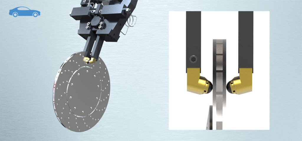 Lucidatura con rullo di un disco freno con utensili idrostatici