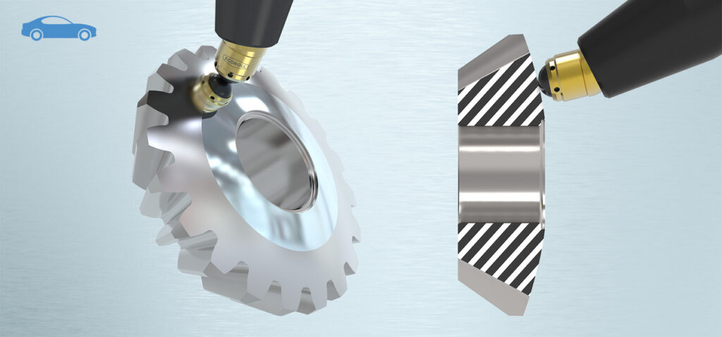 Lucidatura con rullo di parte di un ingranaggio conico di un differenziale con utensili meccanici a rulli multipli