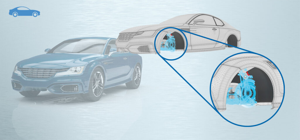 Esempio di lucidatura con rullo di un rinvio sterzo nell'automotive