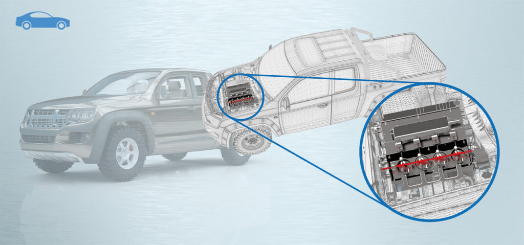 Esempio di rullatura profonda di un albero a camme automotive