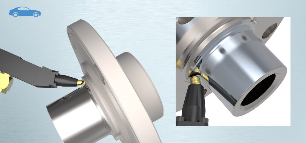 Rullatura profonda di una flangia automotive con utensili idrostatici