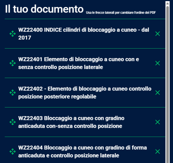 Indice modificabile, prima della creazione del file PDF custom